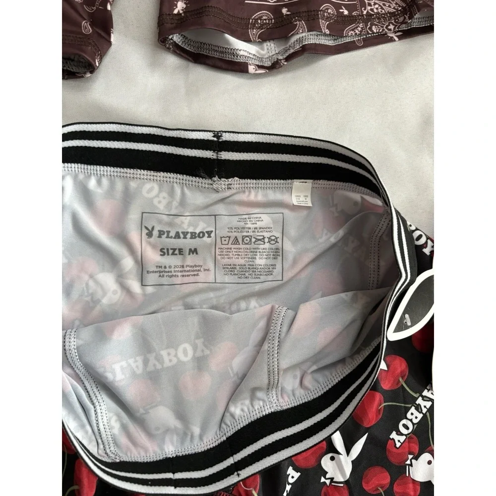 NEW PLAYBOY Boxers Playboy Boxer Briefs Mens Size Medium Multicolor 2 Pair Boxer